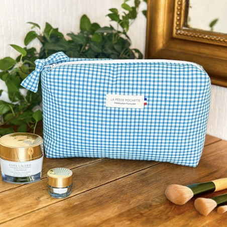 Vichy bleu cyan M
